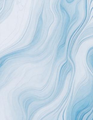The primary subject of the image is a blue and white patterned wallpaper. The setting is a room with a blue and white color scheme. The visual style is a digital art or illustration, creating a unique and artistic appearance. The dominant colors are blue and white, giving the room a calm and soothing atmosphere.