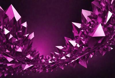 The primary subject of the image is a purple background with a pattern of purple and pink crystals. The setting is a dark background, which contrasts with the bright colors of the crystals. The visual style is a digital art or illustration, as the crystals are depicted in a detailed and intricate manner. The colors and mood of the image are predominantly purple and pink, creating a sense of elegance and sophistication.