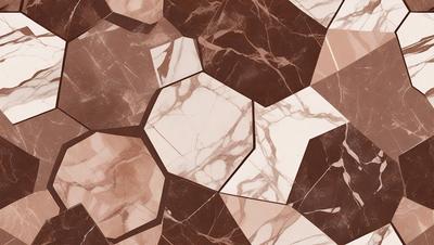 The image features a marble pattern with a brown and white color scheme. The marble pattern is displayed on a wall, creating a visually appealing and textured surface. The primary subject of the image is the marble pattern, which serves as the focal point of the scene. The setting is indoors, likely in a room with a wall that has been designed to showcase the marble pattern. The visual style of the image is a combination of photo and digital art, as it captures the intricate details of the
