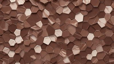 The primary subject of the image is a patterned surface, which appears to be a marbled or textured material. The setting is a close-up view of the pattern, showcasing the intricate details and design. The visual style is a combination of photo and digital art, as the pattern is both realistic and artistic. The colors and mood of the image are warm and inviting, with the brown and beige tones creating a sense of depth and richness.