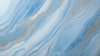 The primary subject of the image is a blue and white marbled tile. The setting is a bathroom, as indicated by the presence of the marbled tile. The visual style is a close-up of the tile, showcasing its intricate design. The dominant colors are blue and white, creating a calm and soothing atmosphere.