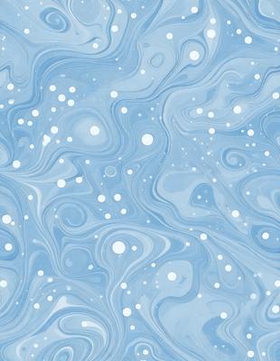 The primary subject of the image is a blue and white swirling pattern, which appears to be a digital art or illustration. The setting is a blue background, and the visual style is a combination of digital art and illustration. The dominant colors are blue and white, creating a calm and soothing atmosphere.