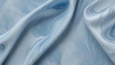 The primary subject of the image is a blue and white sheet of fabric. The setting is a blue background, and the visual style appears to be a digital art or illustration. The colors and mood of the image are predominantly blue and white, creating a calm and serene atmosphere.