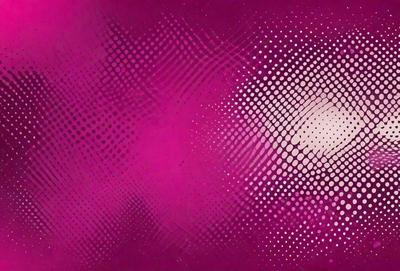 The primary subject of the image is a close-up of a pink background with a pattern of white dots. The setting appears to be a room with a purple wall. The visual style of the image is a combination of a photo and a digital art, illustration, or drawing. The dominant colors in the image are pink and white, creating a warm and inviting atmosphere.