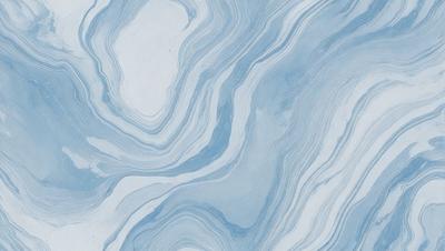 The primary subject of the image is a blue and white marbled pattern, which is the main object, scene, or focus of the image. The setting or background is a blue and white marbled surface, which is visible. The visual style of the image is a digital art or illustration, as it is a digital representation of the marbled pattern. The dominant colors in the image are blue and white, creating a calm and soothing atmosphere.