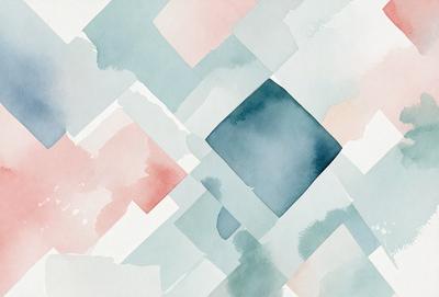 The primary subject of the image is a blue square, which is the main focus of the scene. The setting is a colorful, abstract background, which adds to the overall visual style. The colors in the image are predominantly blue, with some red and white elements, creating a mood of calmness and tranquility. The artwork appears to be a combination of digital art and illustration, showcasing the artist's creativity and skill in designing a visually appealing piece.