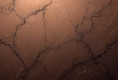 The primary subject of the image is a close-up of a brown marble wall with a rough texture. The setting is a room with a brown marble wall as the main focus. The visual style is a close-up of the marble wall, showcasing its texture and details. The colors and mood of the image are dominated by the brown marble, giving it a natural and earthy appearance.