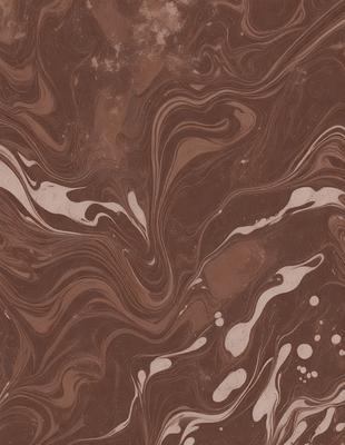 The image features a brown and white marbled pattern on a brown surface. The primary subject is a close-up of the marbled pattern, which creates a visually appealing and textured appearance. The setting is a natural environment, possibly a stone or rock surface, which adds to the overall aesthetic of the image. The visual style is a close-up of the marbled pattern, emphasizing the intricate details and patterns within the design. The colors and mood of the image are warm and earthy, with the