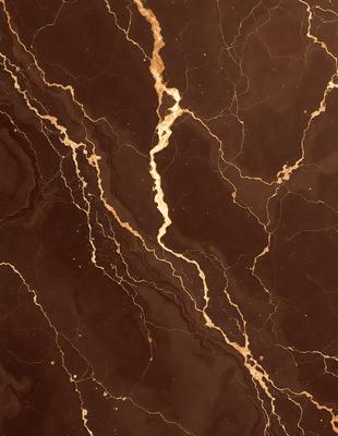 The primary subject of the image is a marble surface with a gold-like pattern. The setting is a room with a brown background. The visual style is a close-up of the marble surface, showcasing the intricate gold-like pattern. The colors and mood of the image are warm and luxurious, with the gold-like pattern adding a touch of sophistication and elegance.