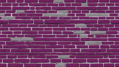 The primary subject of the image is a purple brick wall. The setting is a brick wall, and the visual style is a photo. The dominant colors are purple and pink, creating a warm and vibrant atmosphere.