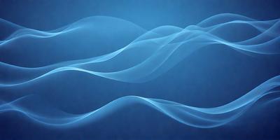 The primary subject of the image is a blue ocean with waves. The setting is a blue background, and the visual style is a digital art or illustration. The dominant colors are blue and white, creating a calm and serene atmosphere.