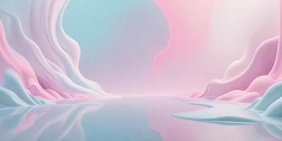 The primary subject of the image is a large, pink, and white sculpture, which appears to be a part of a larger art installation. The sculpture is situated in a large, open, and pink-colored space, which gives the scene a surreal and dreamy atmosphere. The visual style of the image is a combination of digital art and illustration, creating a unique and captivating artwork. The colors and mood of the image are predominantly pink and white, giving the scene a soft and