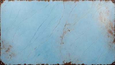 The primary subject of the image is a blue marble wall with a pattern of cracks and crevices. The setting is a room with a blue tiled floor. The visual style is a close-up of the marble wall, showcasing its unique texture and pattern. The colors and mood of the image are predominantly blue, creating a calm and serene atmosphere.