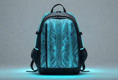 The primary subject of the image is a blue and black backpack. The backpack is placed on a white background, which creates a clean and minimalist appearance. The visual style of the image is a close-up of the backpack, showcasing its design and colors. The dominant colors in the image are blue and black, giving the backpack a modern and stylish look.