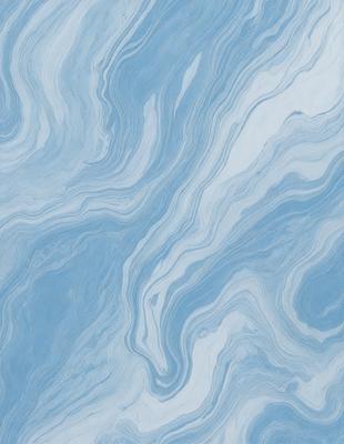 The primary subject of the image is a blue and white marbled wallpaper. The setting is a room with a blue and white marbled wallpapered wall. The visual style is a patterned wallpaper, and the colors and mood are predominantly blue and white, creating a calm and soothing atmosphere.