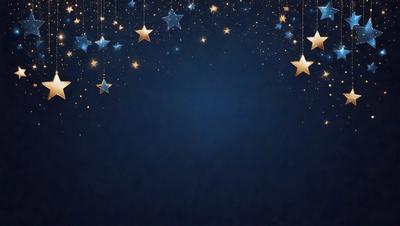 The primary subject of the image is a blue background with a few stars scattered across it. The setting is a night sky, and the visual style appears to be a digital art or illustration. The colors are predominantly blue, with the stars adding a touch of white. The overall atmosphere is serene and peaceful, as the image captures the beauty of the night sky.