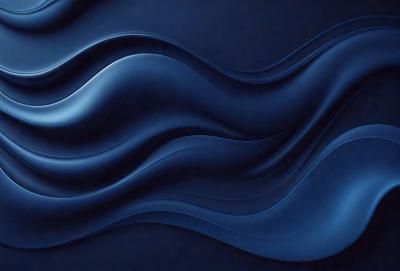 The primary subject of the image is a blue wave pattern, which is the main object, scene, or focus of the image. The setting or background is a dark blue surface, which adds to the overall atmosphere. The visual style of the image is a digital art or illustration, as it is a well-crafted and detailed representation of the blue wave pattern. The colors and mood of the image are predominantly blue, creating a calm and serene atmosphere.
