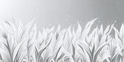 The image features a large field of tall, white grass. The grass appears to be drawn or illustrated, giving it a unique and artistic appearance. The primary subject of the image is the field of grass, which is the main focus of the scene. The setting is an open, natural environment, with no visible background or surface. The visual style of the image is a combination of drawing and illustration, creating a distinctive and eye-catching representation of the grass. The colors and mood of the image are predominantly white,