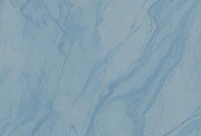 The primary subject of the image is a blue marble wall with a pattern of swirls and waves. The setting is a room with a blue marble floor, which complements the blue marble wall. The visual style is a close-up of the marble wall, showcasing its unique texture and pattern. The colors and mood of the image are predominantly blue, creating a calm and serene atmosphere.