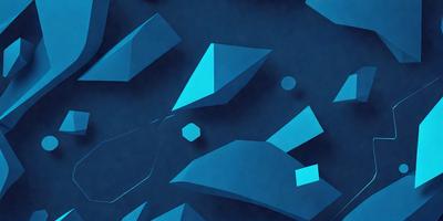 The primary subject of the image is a blue geometric pattern, which is the main focus of the image. The setting is a dark blue background, which contrasts with the geometric pattern. The visual style is a digital art or illustration, as the pattern is created using a computer or other digital tools. The dominant colors are blue and black, giving the image a modern and sleek appearance.