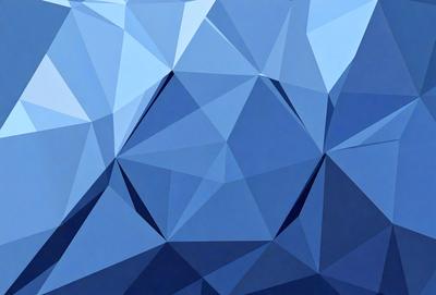 The primary subject of the image is a blue geometric pattern, which appears to be a digital art or illustration. The setting is a blue background, and the visual style is a combination of digital art and geometric patterns. The dominant colors in the image are blue and white, creating a calm and soothing atmosphere.