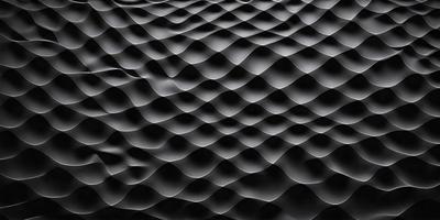 The primary subject of the image is a black and white patterned surface, which appears to be a textured wall or a black and white photograph. The setting is a dark room, and the visual style is a close-up of the patterned surface. The dominant colors are black and white, and the overall atmosphere is somewhat mysterious and intriguing.
