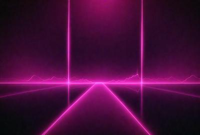 The primary subject of the image is a pink tunnel with a purple background. The setting is a dark room, and the visual style is digital art. The dominant colors are pink and purple, creating a warm and inviting atmosphere.