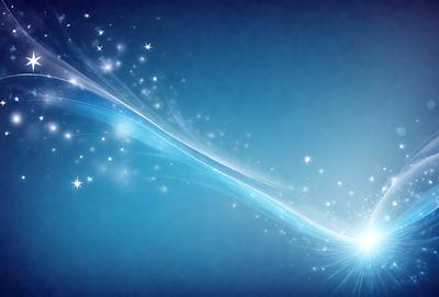 The primary subject of the image is a blue background with a white star pattern. The setting is a blue sky, and the visual style is a digital art or illustration. The colors and mood of the image are predominantly blue and white, creating a calm and serene atmosphere.