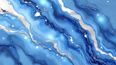 The primary subject of the image is a blue and white swirling pattern, which appears to be a painting or a digital artwork. The setting is a blue and white background, which complements the swirling pattern. The visual style is a mix of digital art and painting, creating a unique and eye-catching design. The colors and mood of the image are predominantly blue and white, giving it a calm and soothing atmosphere.