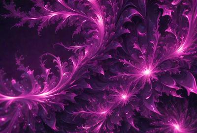 The primary subject of the image is a purple and pink floral pattern. The setting is a purple background, which creates a visually striking contrast with the floral pattern. The visual style is a combination of digital art and illustration, giving the image a unique and artistic appearance. The dominant colors in the image are purple and pink, creating a warm and inviting atmosphere.