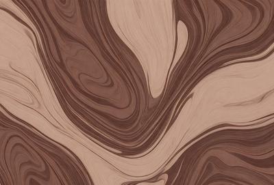 The primary subject of the image is a wooden surface with a swirling pattern. The setting is a wooden table, and the visual style is a close-up of the wooden surface. The colors and mood of the image are predominantly brown, giving it a warm and natural appearance.