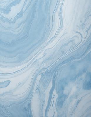 The primary subject of the image is a large, blue, swirling pattern. The setting is a blue and white ocean, with the swirling pattern resembling the ocean's waves. The visual style is a painting, with the artist capturing the beauty of the ocean's movement. The dominant colors are blue and white, creating a serene and calming atmosphere.