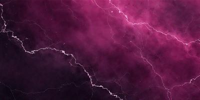The primary subject of the image is a purple sky with lightning streaks. The setting is a purple background, which adds to the overall mood of the scene. The visual style is a combination of photo and digital art, creating a unique and striking effect. The colors and mood of the image are predominantly purple, with the lightning streaks adding a sense of energy and dynamism to the scene.