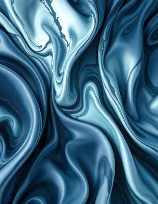 The primary subject of the image is a blue, swirling, and flowing pattern. The setting is a blue background, which creates a visually striking contrast with the swirling pattern. The visual style is a combination of digital art and illustration, as the swirling pattern appears to be a digital art piece with a hand-drawn, illustrative quality. The dominant colors are blue and white, creating a calming and serene atmosphere.