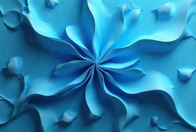The primary subject of the image is a blue, swirling, and flowing pattern, which appears to be a piece of art or a decorative design. The setting is a blue background, which complements the vibrant colors of the pattern. The visual style of the image is a combination of digital art and illustration, creating a unique and eye-catching design. The dominant colors in the image are blue and white, giving it a calming and soothing atmosphere.