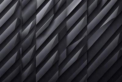 The primary subject of the image is a black and white patterned wall. The setting is a dark room, and the visual style is a close-up of the wall. The dominant colors are black and white, creating a moody atmosphere.