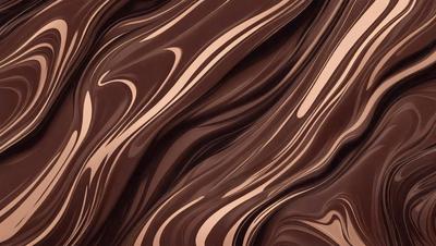 The primary subject of the image is a close-up of a chocolate-colored surface, possibly a piece of chocolate cake or a chocolate-covered item. The setting is a close-up of the chocolate, with no background visible. The visual style appears to be a close-up of the chocolate, possibly a photo or a digital art piece. The colors and mood of the image are predominantly brown and rich, creating a warm and indulgent atmosphere.