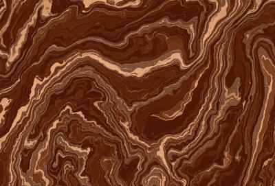 The primary subject of the image is a close-up of a brown and white marbled pattern. The setting is a wooden surface, possibly a table or a countertop. The visual style appears to be a combination of a photo and a digital art, as it captures the intricate details of the marbled pattern. The colors and mood of the image are warm and earthy, with the brown and white marbled pattern creating a sense of depth and texture.