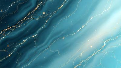 The primary subject of the image is a blue ocean with a starry night sky. The setting is a vast expanse of water, and the visual style is a combination of a photo and digital art. The colors and mood of the image are serene and calming, with the blue ocean and starry night sky creating a peaceful atmosphere.