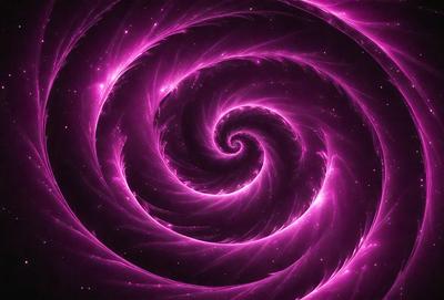 The primary subject of the image is a purple spiral, which appears to be a digital art or illustration. The spiral is set against a purple background, creating a visually striking and unique visual style. The colors and mood of the image are predominantly purple, giving it a calming and serene atmosphere.