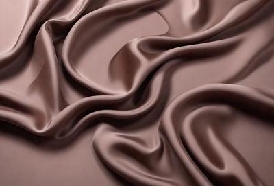 The primary subject of the image is a close-up of a brown fabric, possibly a piece of velvet or a silk material. The setting is a room with a wall, and the visual style appears to be a photo. The colors and mood of the image are warm and cozy, with the brown fabric being the dominant color.