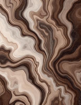 The primary subject of the image is a close-up of a marble stone with a unique and intricate pattern. The setting is a natural environment, with the stone being the main focus of the image. The visual style is a close-up of the marble, showcasing its texture and details. The colors and mood of the image are predominantly earthy tones, giving it a natural and timeless appearance.