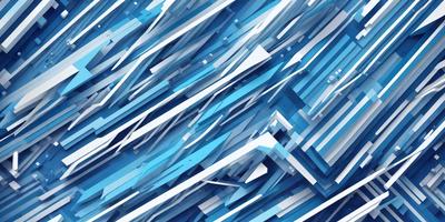The primary subject of the image is a blue and white geometric pattern. The setting is a blue background, and the visual style is digital art. The dominant colors are blue and white, creating a calm and soothing atmosphere.