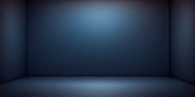 The primary subject of the image is a blue wall. The setting is a dark room with a blue background. The visual style is a photo, and the colors and mood are predominantly blue, creating a calm and serene atmosphere.