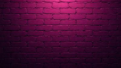 The primary subject of the image is a brick wall. The setting is a purple brick wall, which gives the scene a unique and vibrant appearance. The visual style is a close-up of the brick wall, emphasizing its texture and details. The colors and mood of the image are predominantly purple, creating a calm and serene atmosphere.