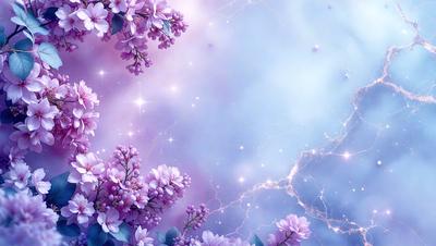 The primary subject of the image is a beautiful bouquet of pink flowers. The flowers are arranged in a visually appealing manner, with some of them appearing to be floating in the air. The setting is a purple sky, which adds a sense of depth and color to the scene. The visual style of the image is a combination of photo and digital art, creating a vibrant and lively atmosphere. The dominant colors in the image are pink and purple, which evoke feelings of warmth, love, and tran