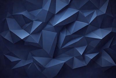 The primary subject of the image is a blue geometric pattern, which is the main object, scene, or focus of the image. The setting or background is a blue wall, and the visual style appears to be a digital art or illustration. The dominant colors in the image are blue and white, creating a calm and soothing atmosphere.