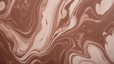 The primary subject of the image is a close-up of a marbled surface, which appears to be a patterned wallpaper or a textured wall. The setting is indoors, with the surface being the main focus of the image. The visual style is a close-up, which emphasizes the intricate details of the marbled surface. The colors and mood of the image are predominantly brown and earthy tones, creating a warm and natural atmosphere.