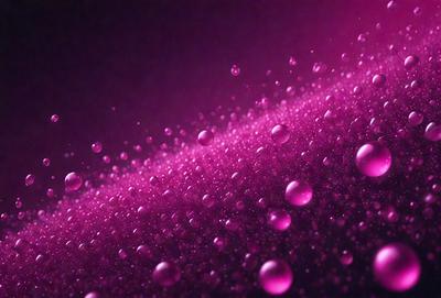 The primary subject of the image is a purple background with a large number of pink bubbles floating in the air. The setting appears to be a dark, possibly purple, space. The visual style of the image is a combination of a photo and digital art, creating a unique and eye-catching effect. The dominant colors in the image are purple and pink, giving it a vibrant and lively atmosphere.