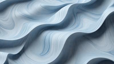 The primary subject of the image is a blue and white wave pattern, which appears to be a digital art or illustration. The setting is a blue and white background, creating a visually appealing contrast. The visual style is modern and artistic, with the wave pattern being the main focus of the image. The colors and mood of the image are predominantly blue and white, giving it a calm and serene atmosphere.